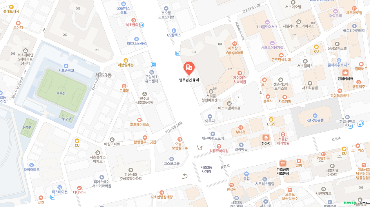 법무법인 동제 위치 지도 — 서울 서초구 반포대로 54, 6층 (서초동, 문창빌딩)